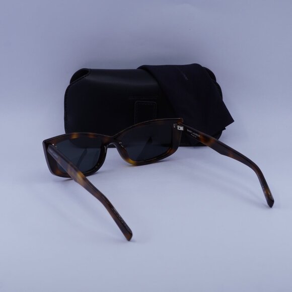 Saint Laurent SL658 002 Sunglasses Havana Cat Eye Frame, Black Lenses - Picture 12 of 12